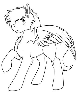 Sketch of male pegasus